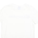 CHAMPION Womens White Short Sleeve Crew Neck Logo Script XS Cotton Blend T-Shirt