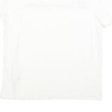 CHAMPION Womens White Short Sleeve Crew Neck Logo Script XS Cotton Blend T-Shirt