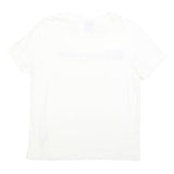 CHAMPION Womens White Short Sleeve Crew Neck Logo Script XS Cotton Blend T-Shirt