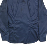 DKNY Mens Navy Blue Plain Shirt M Cotton Blend Button Collar Long Sleeve Classic