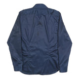 DKNY Mens Navy Blue Plain Shirt M Cotton Blend Button Collar Long Sleeve Classic