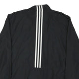 ADIDAS Mens Black Nylon Jacket L Plain Zip Track Sportswear