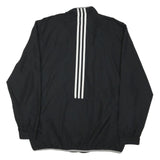 ADIDAS Mens Black Nylon Jacket L Plain Zip Track Sportswear