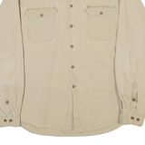TOMMY HILFIGER Mens Beige Cotton Blend Shirt XL Button Pocket Casual Classic