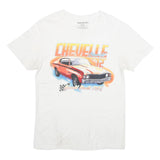 CHEMISTRY Mens White Chevrolet Chevelle 72 Graphic T-Shirt M Short Sleeve Crew