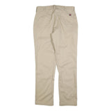 RED KAP Mens Cotton Blend Beige Regular Fit Straight Leg Trousers W36 L34