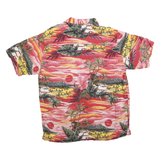 FALLS CREEK Mens Red Summer Print Hawaiian Shirt L Beach Tropical