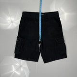 Southpole Cargo Shorts - 34W 10L Black Cotton