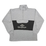SKIPPER Mens Grey & Black Young Generation Half Zip Sweatshirt XL Cotton Blend