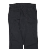 TOMMY HILFIGER Mens Cotton Blend Black Regular Fit Straight Leg Trousers W36 L32
