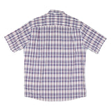 PENDLETON Mens Blue & Red Check Short Sleeve Shirt L Cotton Blend Button Down