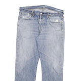 LEVI'S 501 Mens Jeans Blue Regular Straight Denim Light W36 L29 Button Closure