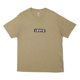 LEVI'S Mens Beige Logo Graphic T-Shirt M Short Sleeve Crew Neck Cotton Blend
