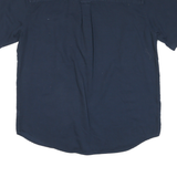CHAPS Mens Navy Blue Cotton Blend Shirt L Button-Down Collar Short Sleeve Casual
