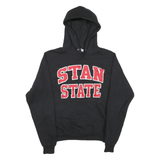 CHAMPION Mens Black Stan State Pullover Hoodie XS Cotton Blend Casual Sportswear