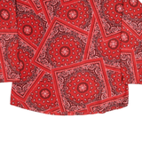 PFI Womens Red Patterned Jumper Crew Neck Polyester Blend L Soft Warm Casual