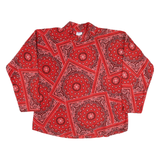 PFI Womens Red Patterned Jumper Crew Neck Polyester Blend L Soft Warm Casual