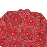 PFI Womens Red Patterned Jumper Crew Neck Polyester Blend L Soft Warm Casual