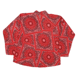 PFI Womens Red Patterned Jumper Crew Neck Polyester Blend L Soft Warm Casual