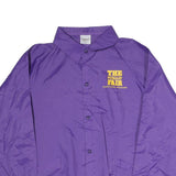 AUBURN Mens Purple Coach Jacket L Polyester Button Plain Casual Lightweight