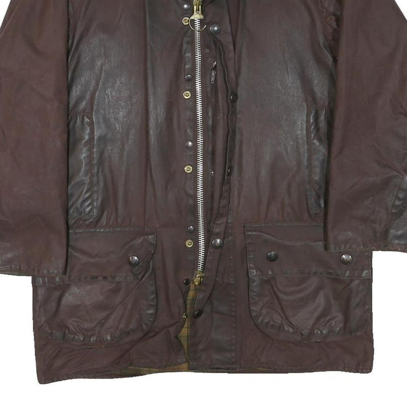 BARBOUR Mens Brown Classic Outdoor Jacket M Cotton Blend Plain Zip Pockets
