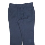 DICKIES Mens Cotton Blend Navy Regular Straight Trousers W34 L30 Workwear