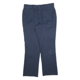 DICKIES Mens Cotton Blend Navy Regular Straight Trousers W34 L30 Workwear