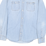 PEPE JEANS Mens Light Blue Shirt L Cotton Blend Classic Denim Style Casual