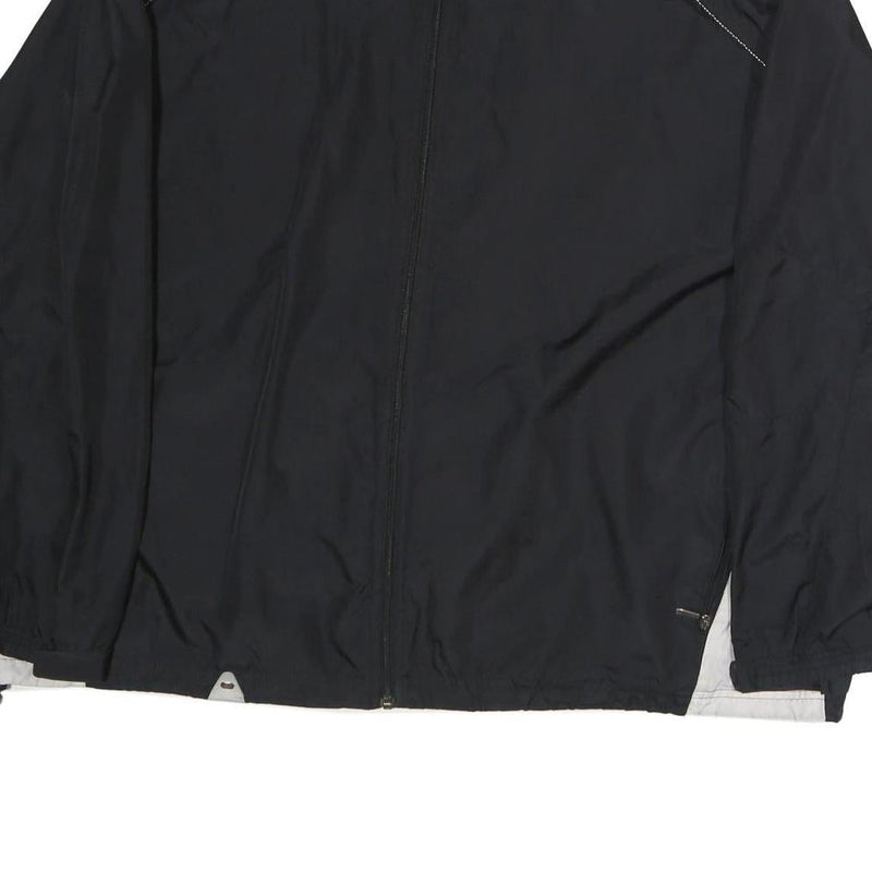 STARTER Womens Black & White Zip Jacket XL Polyester Plain Lightweight Casual