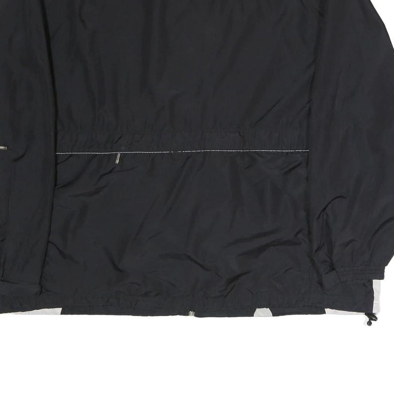 STARTER Womens Black & White Zip Jacket XL Polyester Plain Lightweight Casual