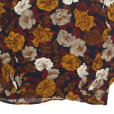 JONES NEW YORK Womens Navy Blue & Mustard Floral Printed Long Sleeve Round Neck