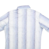 PIERRE GERARD Mens Blue & White Short Sleeve Shirt M Lightweight Summer Style