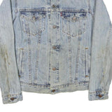 LEVI'S Mens Blue Denim Jacket S Cotton Blend Button Closure Classic Fit Casual