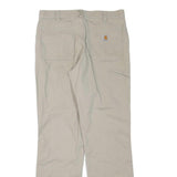 CARHARTT Mens Cotton Blend Beige Regular Fit Straight Leg Trousers W34 L36