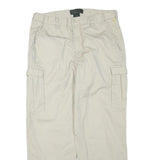 Beige Mens Cotton Blend Regular Cargo Trousers W34 L28 Casual Workwear Zip