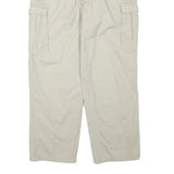 Beige Mens Cotton Blend Regular Cargo Trousers W34 L28 Casual Workwear Zip