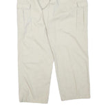 Beige Mens Cotton Blend Regular Cargo Trousers W34 L28 Casual Workwear Zip