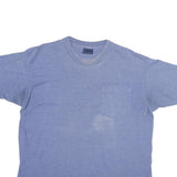 HONORS Mens Blue Cotton Blend T-Shirt L Short Sleeve Crew Neck Pocket Casual