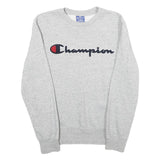 CHAMPION Mens Grey Cotton Blend Crew Neck XS Embroidered Logo Sweatshirt