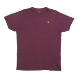 POLO RALPH LAUREN Mens Maroon T-Shirt M Short Sleeve Crew Neck Classic Cotton