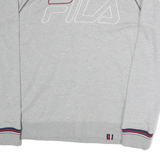 FILA Mens Grey Crew Neck M Cotton Sweatshirt Branded Casual Lightweight