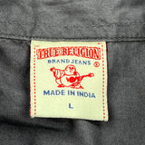 True Religion Short Sleeve Shirt - Large Grey Cotton