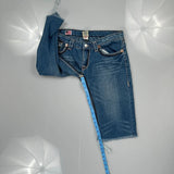 True Religion Denim Shorts - 32W 12L Blue Denim