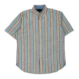 Tommy Hilfiger Striped Short Sleeve Shirt - Large Multicoloured Cotton