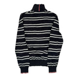 Tommy Hilfiger Striped 1/4 Zip - XS Grey Cotton