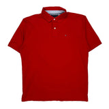 Tommy Hilfiger Polo Shirt - XL Red Cotton