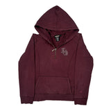 Harley Davidson Spellout Hoodie - Large Burgundy Cotton