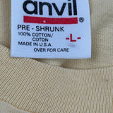 Single Stitch American Flag Anvil Graphic T-Shirt - Large Yellow Cotton