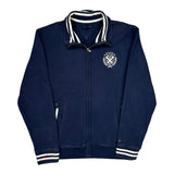 Tommy Hilfiger Striped Zip Up - Large Navy Cotton