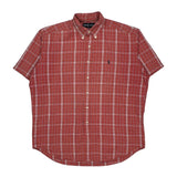 Blaire Shirt Ralph Lauren Checked Short Sleeve Shirt - Large Red Cotton